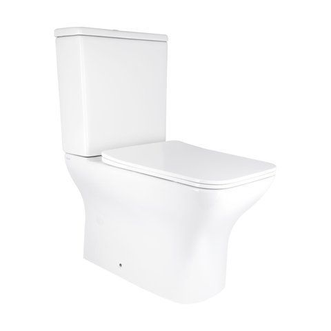 Унітаз підлоговий Qtap Aries Rimless безобідковий з сидінням Soft-close WHITE QT03228302W SD00052628 фото