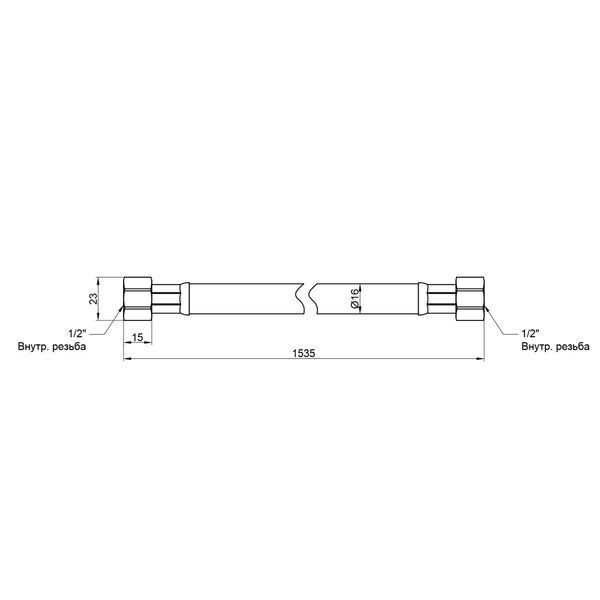 Шланг для газу Thermo Alliance чорний 1/2" ВВ 150 см SD91G150 SD091G150 фото
