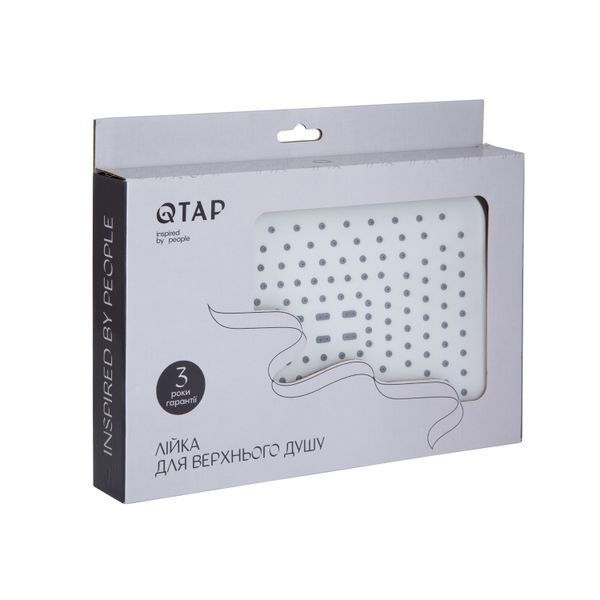 Лійка для верхнього душу Qtap Hlavova 260x180 мм прямокутна QTHLA107CRM45785 Chrome/White QTHLA107CRM45785 фото