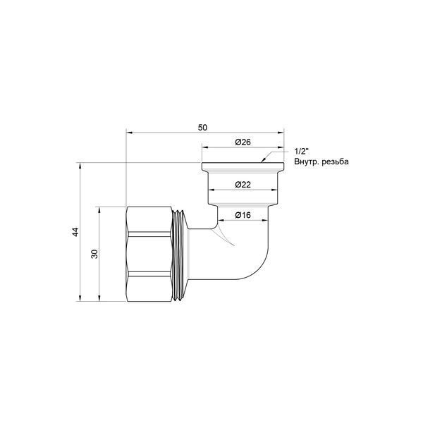 Кут обтискний SD Plus 20х1/2" ВР SD156W2015 SD156W2015 фото