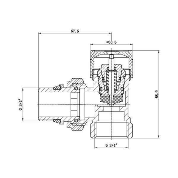 Клапан термостатичний SD Forte 3/4" з антипротіканням для радіатора кутовий SF238W20 SF238W20 фото