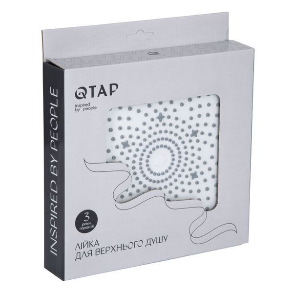 Лійка для верхнього душу Qtap Hlavova D 230 мм округла QTHLA107CRM45787 Chrome/White QTHLA107CRM45787 фото